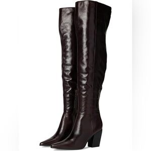 NWOT Steve Madden Bramble Brown Leather Over the Knee Boots Size 7